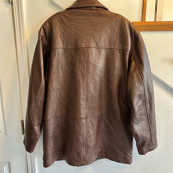 Johnson & Murphy lined lamb leather coat retail $2200 free Fendi Burberry scarf - Picture 2 of 10